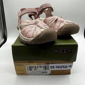 Keen Rose Sandal Fawn Hiking Sandals Pink Tan Shoes 1027409 Women's‎ Size 6 New